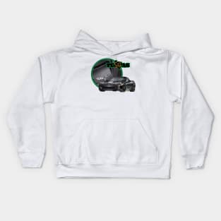 Texas-Style Black Corvette with green trim Kids Hoodie